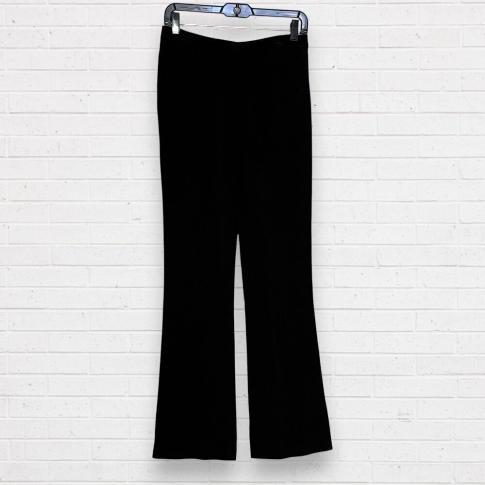 GIVENCHY Paris Womens Black Flat Front Viscose Straight Leg Trouser Pants 36